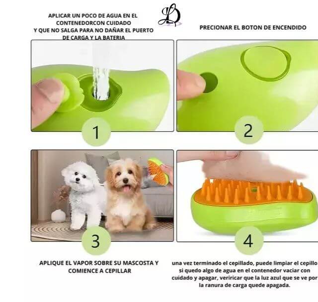 Cepillo vapor para  mascota