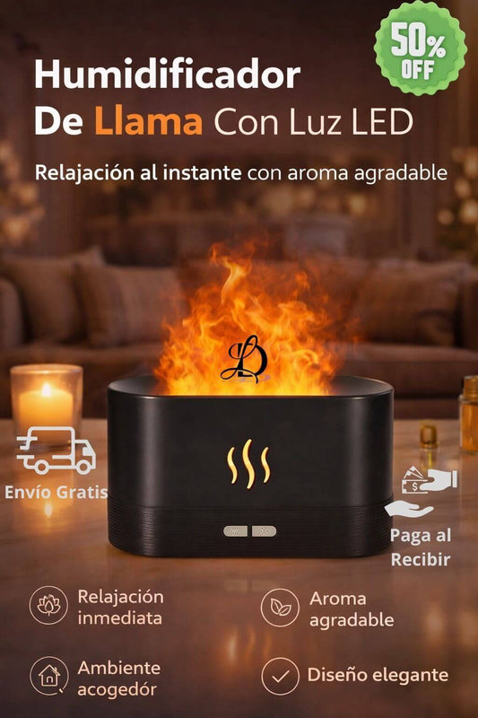 HUMIFICADOR DE LLAMA  CON LUZ LED